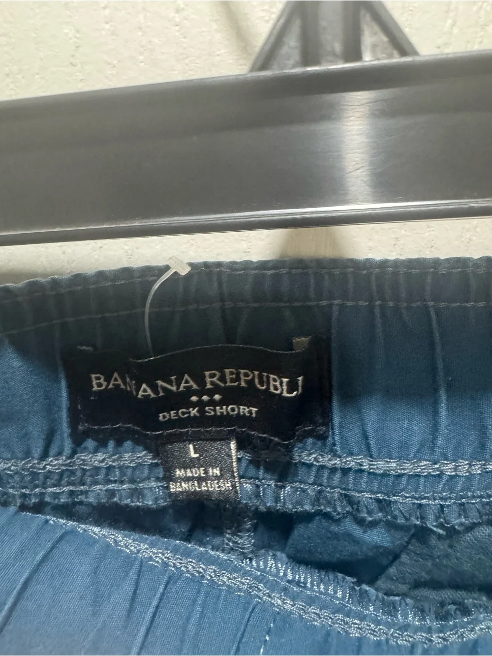 Banana Republic Men’s Deck Shorts Size L Blue Drawstring Elastic Waist